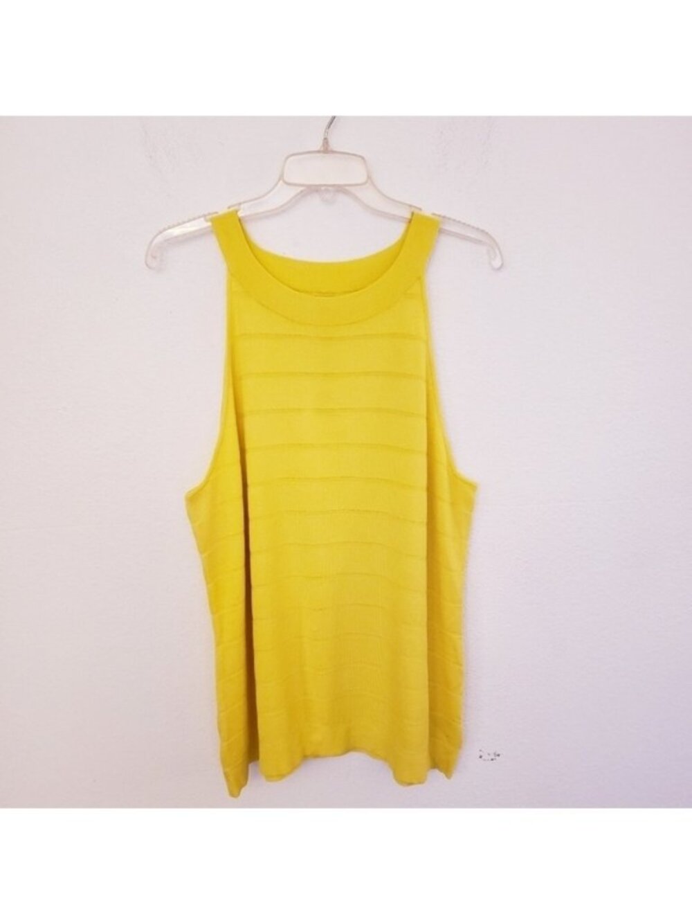 Anne Klein Sunshine Cutaway Neckline Ribbed Knit Top Size 2X NWT